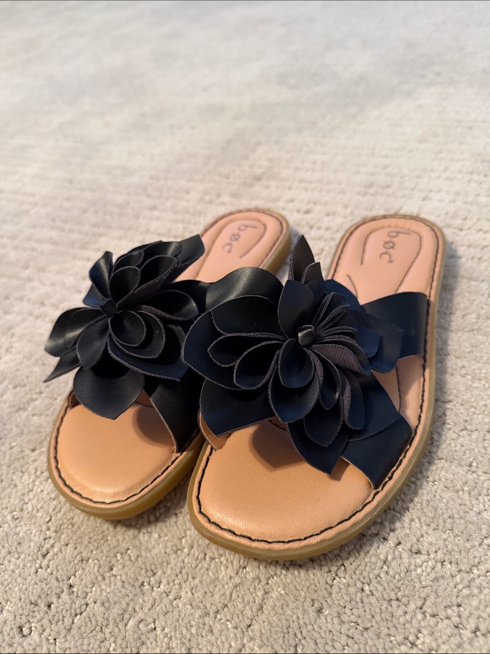b.o.c. Black Floral Slide Mules